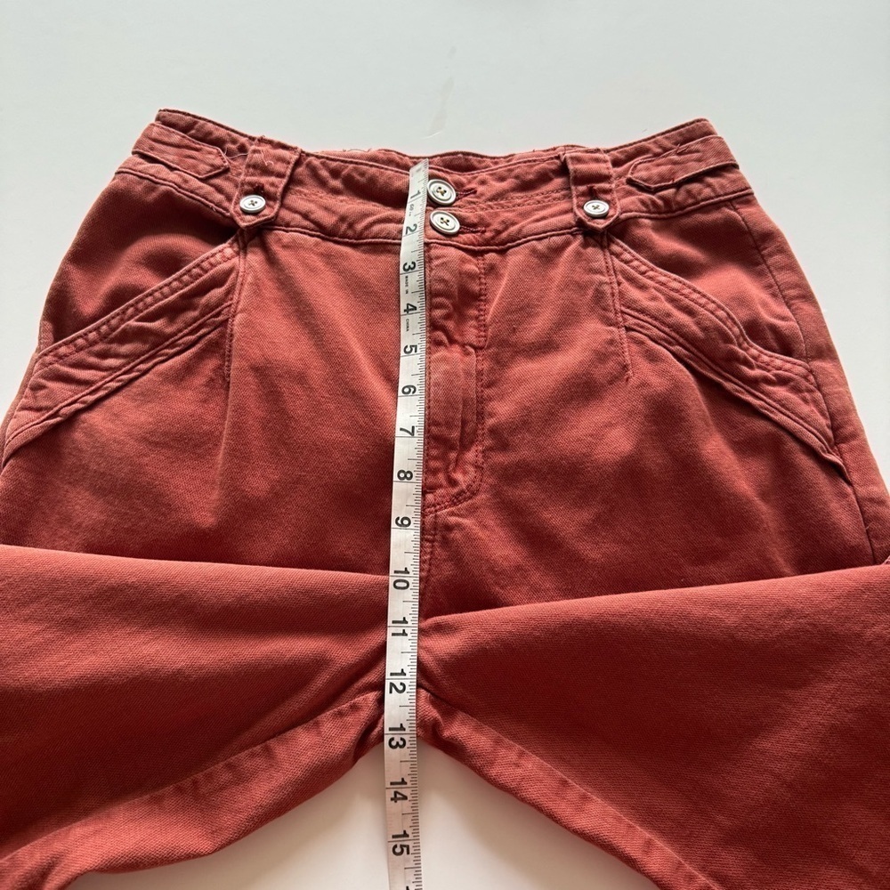 Pilcro Anthropologie Wide Leg High Rise Baggy Cargo Pants Women Sz 27 Terracotta - Picture 13 of 16